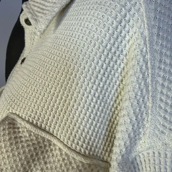ARIE Lumber Jane Cream Waffle Knit Jacket. PTP 43 - Picture 3 of 8